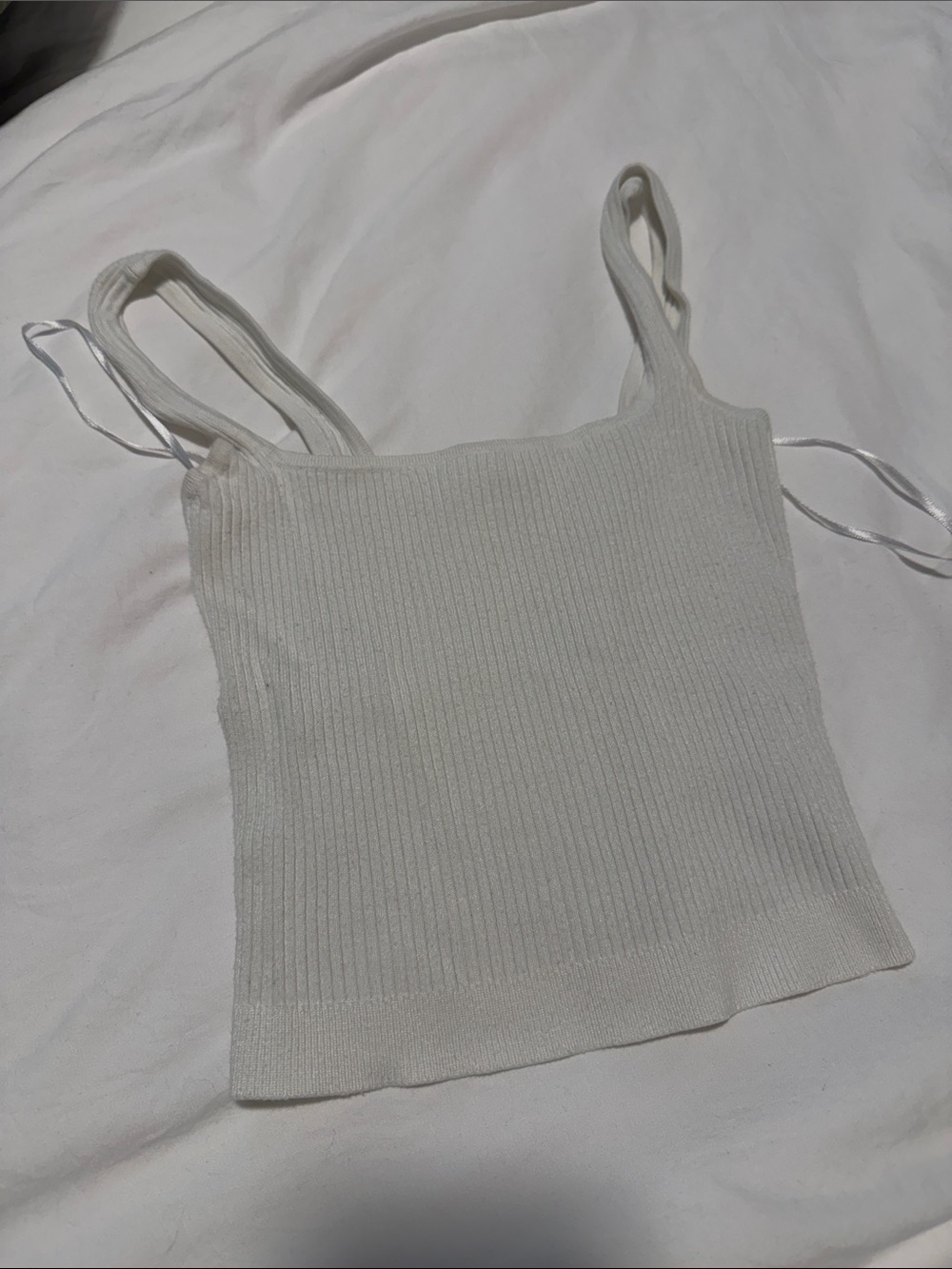 Garage Women’s Ribbed Square-Neck Tank Top in Cream